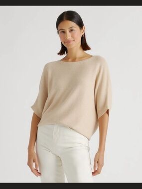 Quince Cream Dolman Cotton Cashmere XL Sweater